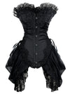 Strapless Floral Embroidery Gothic Corset with Lace Skirt