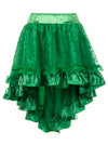 Steampunk Gothic Vintage Ruffle Floral Organza High Low Party Skirt Main View