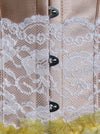 Retro Renaissance Burlesque Floral Lace Ruffles Satin Cosplay Costume Corset