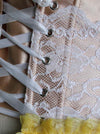 Victorian Gothic Style Soft Artificial Silk Floral Lace Trim Waist Training Corset