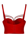 Comfortable Smooth Padded Push Up Dance Night Wear Club Red Underwire Bras Back View