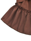 Women's Victorian High Waist Multi Layered Ruffle High Low Party Skirt Brown Detail View