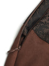 Women's Gothic High Waist Multi Layered Ruffle High Low Pirate Skirt Brown Detail View