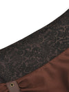 Women's Fashion High Waist Multi Layered Ruffle High Low Halloween Skirt Brown Detail View