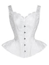 Victorian Gothic Jacquard Bustier Overbust Corset with Straps