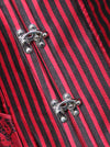 Women's Retro Jacquard Spiral Steel Boned Brocade Lace Halloween Corset Red/Black Detail View