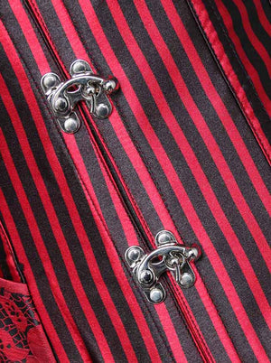 Kvinders retro jacquard spiralstål udbenet brokadeblonde Halloween korset rød / sort detalje