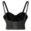 Gothic Punk Black Cropped Camis Tube Top Bra Bustier Corset Top Back View