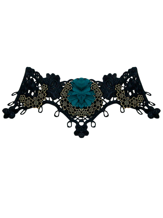 Steampunk Accessories Costume Cosplay Lace Choker Beads Chain Decorative Necklace Main View