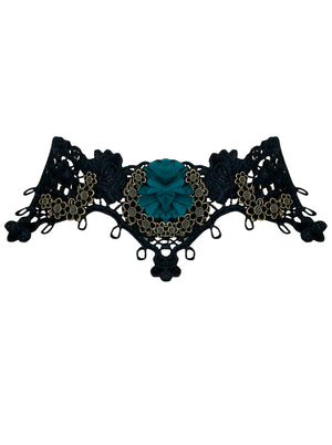 Steampunk Zubehör Kostüm Cosplay Spitze Choker Perlen Kette dekorative Halskette Hauptansicht