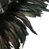 Black Natural Feather Gothic Cape Shawl with Choker Collar Detail View