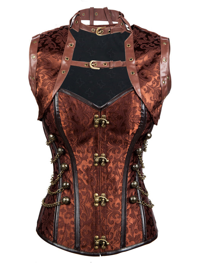 Old Fashion Steampunk-themed Party Pirate Costume Cosplay Corset