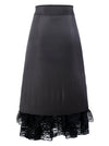 Steampunk Gothic Vintage Victorian Gypsy Hippie Lace Party Skirt with Buckles Back View