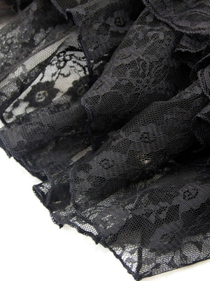 Steampunk Gothic Vintage Gypsy Hippie Ruffle Lace Party Bustle Skirt Detail View