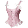 Renaissance Victorian Vintage Pink Lace Up Overbust Side View