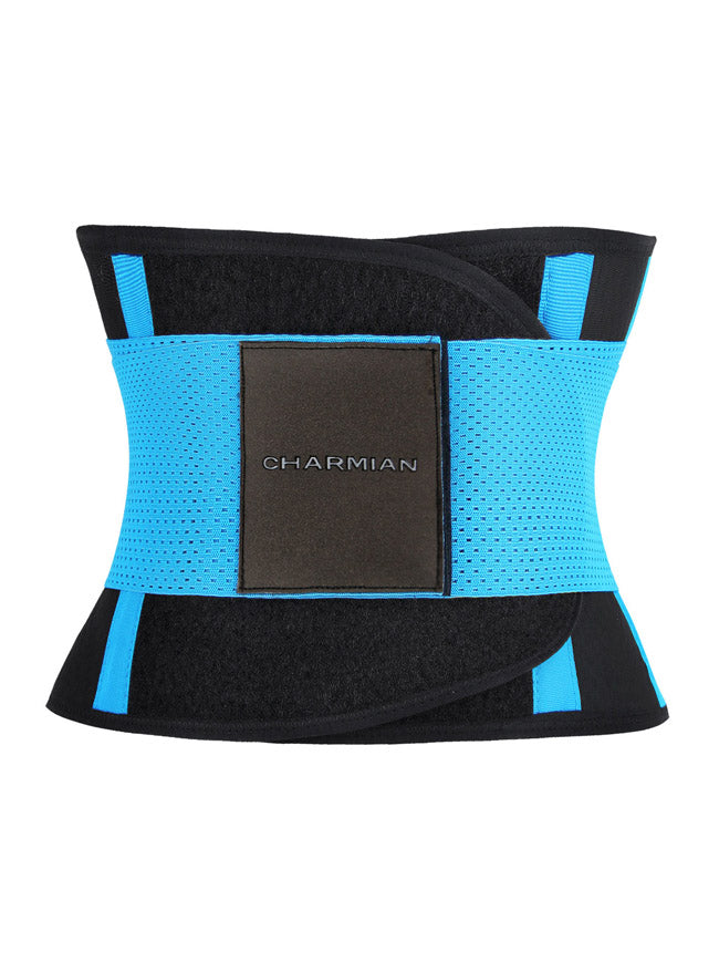 Women's Adjustable Waist Trainer Belt - Workout Enhancer Stomach Body Shaper for Hourglass Shape Blue Detail View