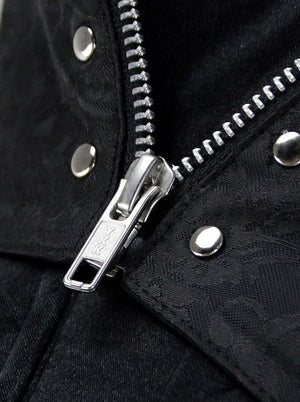 Steampunk Gothic Retro Busk Closure Brocade Zipper Overbust Corset
