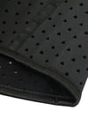 Women's High Quality Spiral Steel Boned Latex Waist Cincher Corset Vest Black Detail View