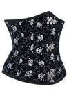 Gothic Vintage Skull and Star Lace Up Underbust Corset Costume