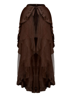 Brown Tulle Tutu Bustle Skirt Wrap Cape