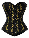 Gothic Vintage Floral Renaissance Steel Boned Embroidery Overbust Corset Top