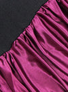 Women's High Quality Satin Lace Bodycon Mini Chemise Bustier Lingerie Purple/Black Back View