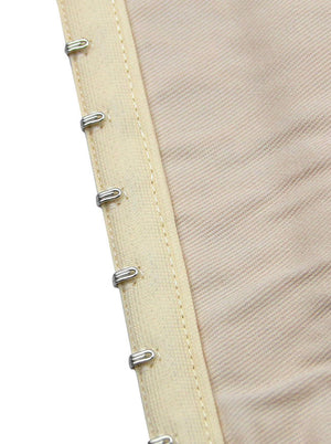 Women's Cheap Steel Boned Lace Hooks Compression Corset Apricot Detail View