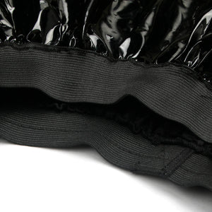 Gothic Punk Retro Y2K Short Faux Leather Clubbing Party Casual Ruffle Skirt Detail View