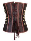 Victorian Gothic Jacquard Weave Overbust Lingerie Corset Top with Chains
