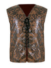 Men's Steampunk Retro Lace Up Leather Vest Western Cowboy Waistcoat Main View