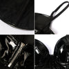 Retro Cami Black Fitted Nightout Clubwear imiteret læder Spaghetti Strap Tank Top Bustier Detaljevisning