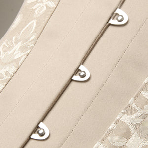 Elegant Wedding Bridal Short Torso Steel Boned Waist Training Corset Top Detail View