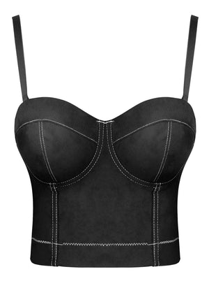 Gothic Bustier Crop Top Spaghetti Stropper Ruskind Push Up BH-top