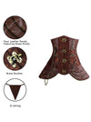 Women's Vintage Brocade Chains Steel Boned Corset with Hip Panels Brown Detail View