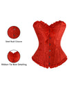 Elegant Jacquard Lace Up Sweetheart Neckline with Ribbon Tie Bow Corset Top