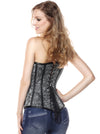 Steampunk Rock Jacquard Pattern Lace Up Corset Top with Buckled