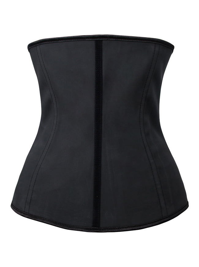 Women's Latex Cincher Steel Boned Hourglass Shapewear Underbust Corset with Zipper Back View