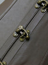 Steampunk Cheap Rockabilly Brown Faux Leather Vest Renaissance Underbust Vest Body Shapewear Corset Top Detail View