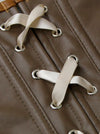 Steampunk Steel Boned Faux Leather Underbust Corset Vests for Women Detail View