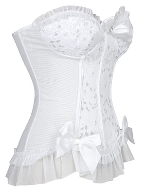 Sweetheart Ruffle Bowknot Bridal Corset Bustier Top Side View