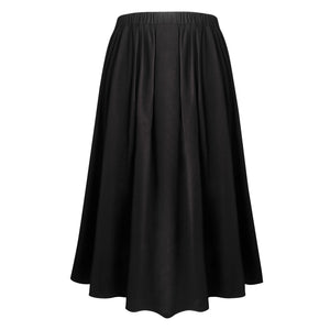 Steampunk Gothic Vintage Rockabilly High Waist Long Skirt Back View