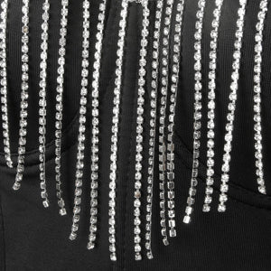 Black Corset Tops for Women Clubwear  Bustier  Crop Top Detail View-1