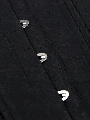Black Punk Double Steel Boning Lace Up Underbust Waist Cincher Corset