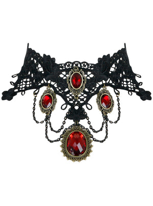 Steampunk Zubehör Kostüm Cosplay Spitze Choker Perlen Kette dekorative Halskette