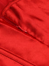 Women's Burlesque Short Satin Strapless Boned Formal Dress Corset Top Red Detail View